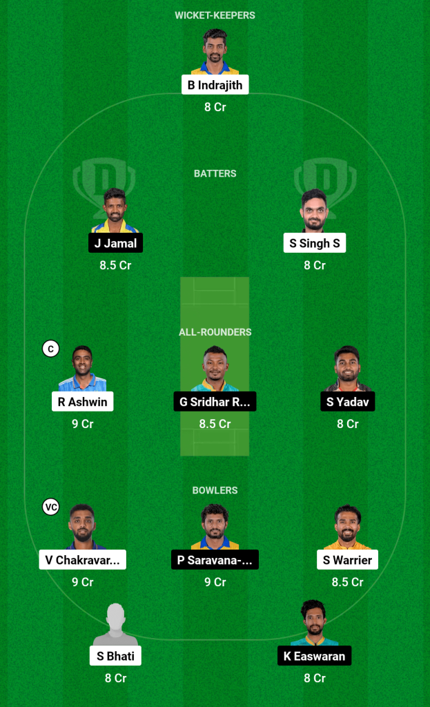 DD vs TGC Dream11 Team