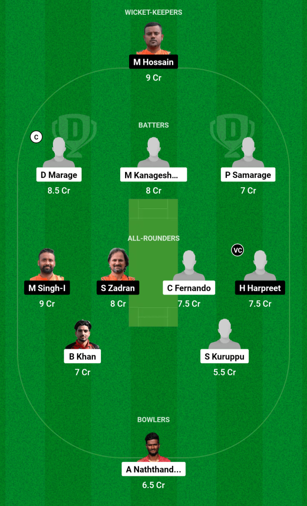 RCC vs RGD Dream11 Team