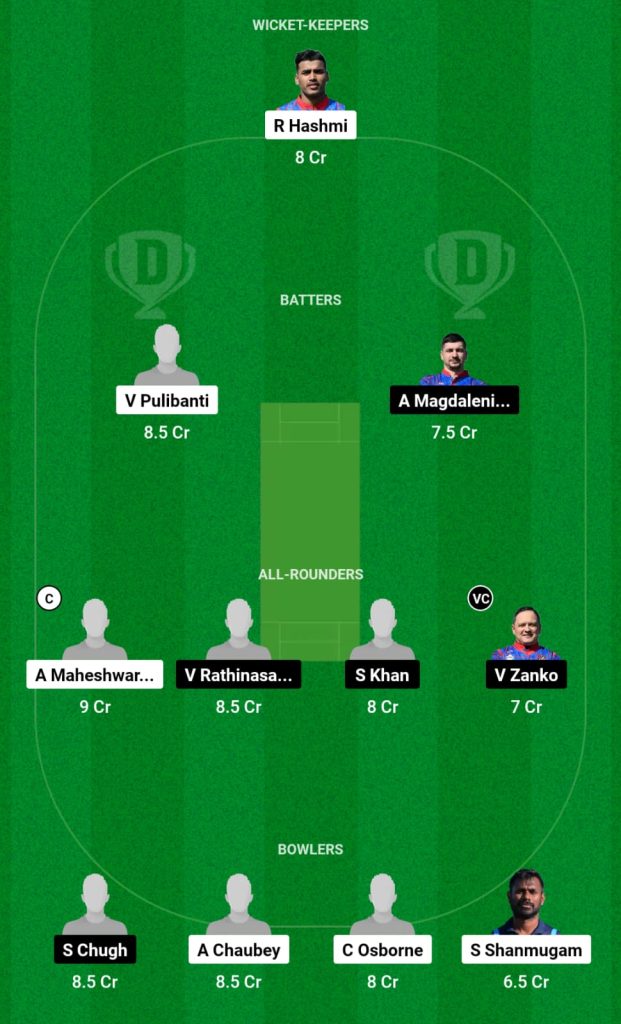 ZAS vs ZW Dream11 Team