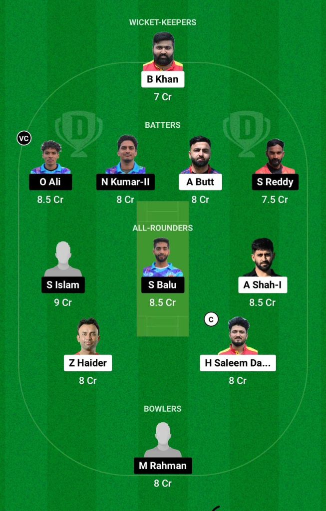 BSH vs MIB Dream11 Team