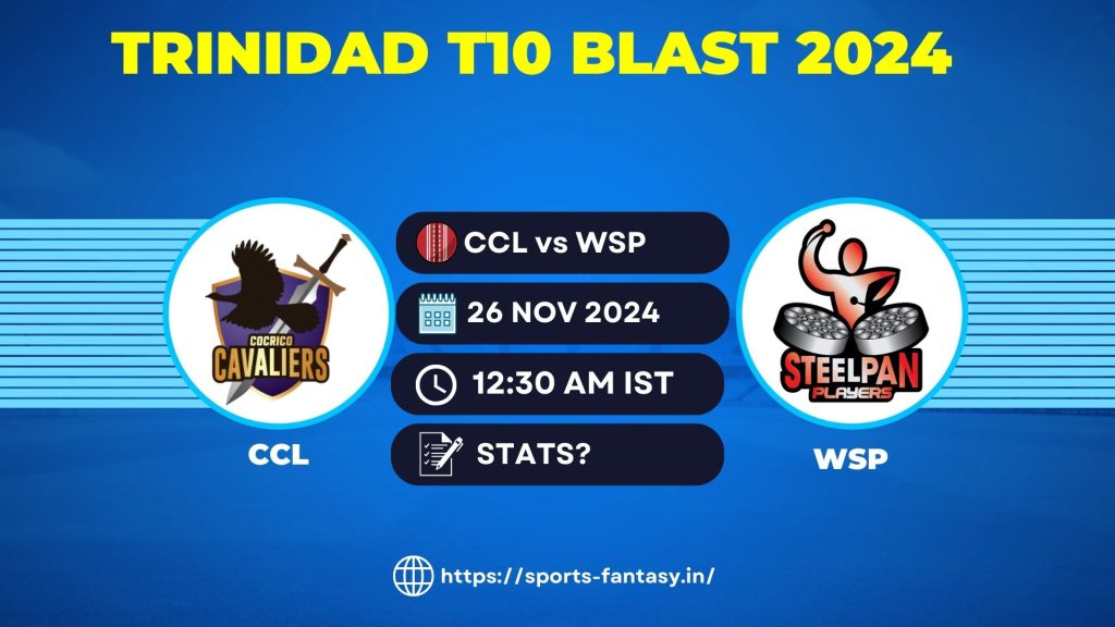 CCL vs WSP Dream11 Prediction