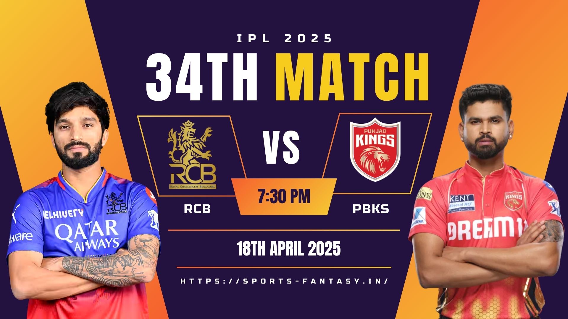 RCB vs PBKS Dream11 Prediction